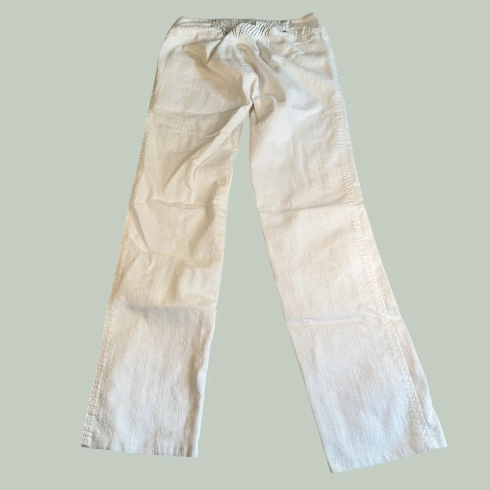 Cheviotto White Denim Studded Punk Rock Straight Leg Jeans Size 10